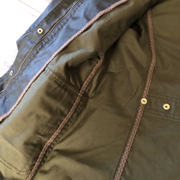J Crew Downtown Coated Canvas Field Jacket Olive M - Picture 6 of 15